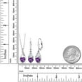 thumbnail image 2 of Gem Stone King 925 Sterling Silver Purple Amethyst and White Moissanite Pendant Earrings Set for Women (3.44 Cttw, Gemstone February Birthstone, with 18 inch Chain), 2 of 4