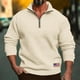 thumbnail image 1 of pstuiky camisas de manga larga para hombre, Camisa de manga larga raglán con cuello alto y cremallera de color sólido informal para hombre. camisetas de hombre xl, 1 of 6