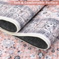 thumbnail image 4 of CAROMIO Small Rug Washable Rug Vintage Rug Traditional Rug Retro Kitchen Distressed Carpet Living Room Bedroom Dining Room, 2' x 3' Pink, 4 of 7