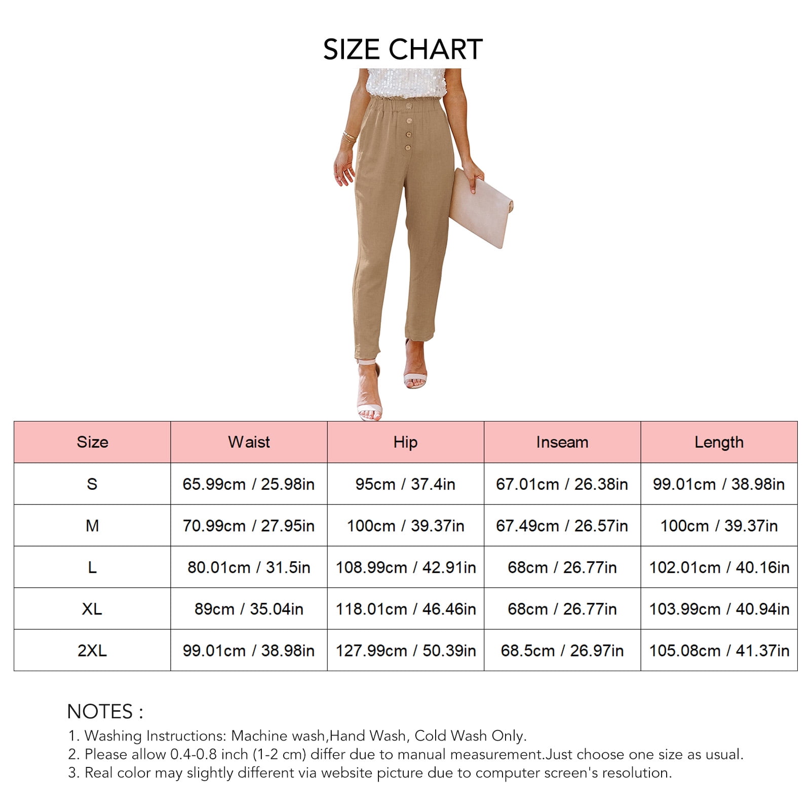 Women Trousers, High Waist Women Pants Pockets Versatile For Lady For