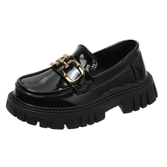 Baby Leather Shoes Girls Cute Baby Shoes Flexible Non-Slip Soft Sole Student Uniform Shoes British Medium and Large
