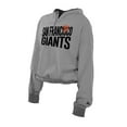 thumbnail image 2 of Women's New Era  Heather Gray San Francisco Giants Reversed Out French Terry Quarter-Zip Banded Crop Hoodie, 2 of 5