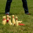 thumbnail image 4 of Brybelly Wooden Lawn Bowling Set | Classic Outdoor Lawn Game for Families and Children | Great for Birthday Parties, Picnics, BBQs, and More | Comes with 10 Pins, Two Wooden Balls, and Carry Bag, 4 of 6