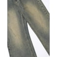 thumbnail image 6 of Men Straight Leg Jeans Vintage Wash Cat Whisker Washed Denim Slight Stretch 100 Percent Cotton Everyday Casual Wear, 6 of 10