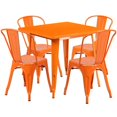 thumbnail image 1 of Bowery Hill 5 Piece Square Metal Dining Set in Orange, 1 of 1