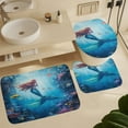 thumbnail image 5 of Mermaid Glitter Fish Scale Girls 4 Pcs Shower Curtain Set with Rug Bathroom Sets with Waterproof Fabric And Non-Slip Rugs Toilet Lid Cover Bath Mat Decor with Hooks, 5 of 7