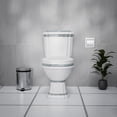 thumbnail image 6 of Renovators Supply Elongated Two Piece Dual Flush Bathroom Toilet w/No Slam Seat Green and White, 6 of 15