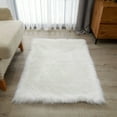 thumbnail image 3 of Mainstays White Faux Fur Rug Non-Skid Fluffy Floor Rug for living room, 30"x46", 3 of 9