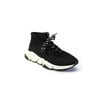 Pre-owned|Balenciaga Womens Knitted Lace-Up Sculpted Sole Sneakers Black Size 8