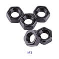 thumbnail image 1 of Tuerca hexagonal, 100 piezas Din934 M2-M5 Tuercas hexagonales hexagonales de rosca métrica de acero al carbono galvanizado negro(M3), 1 of 14