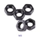 thumbnail image 1 of Tuercas hexagonales hexagonales métricas de acero al carbono galvanizado roscado (M3), 1 of 9