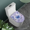 thumbnail image 2 of ZIATUBLES Butterfly Flower Print Universal Fit Toilet Lid Cover with Elastic Edges Washable Reusable Stretchable Fabric for Most Lids Bathroom Decor Accessories, 2 of 6
