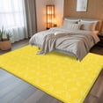 thumbnail image 5 of 5x8Ft Area Rugs Yellow Morocco Non-Skid Rubber Backing Large Rectangle Rugs - Living Room Bedroom Home Office, Geometric Leaf Diamond Lattice Abstract Indoor Floor Mat Carpets Washable Rug, 5 of 9
