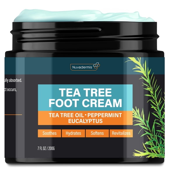 Crema para pies NUVADERMIS, aceite de árbol de té, para pies secos y agrietados, 200 ml