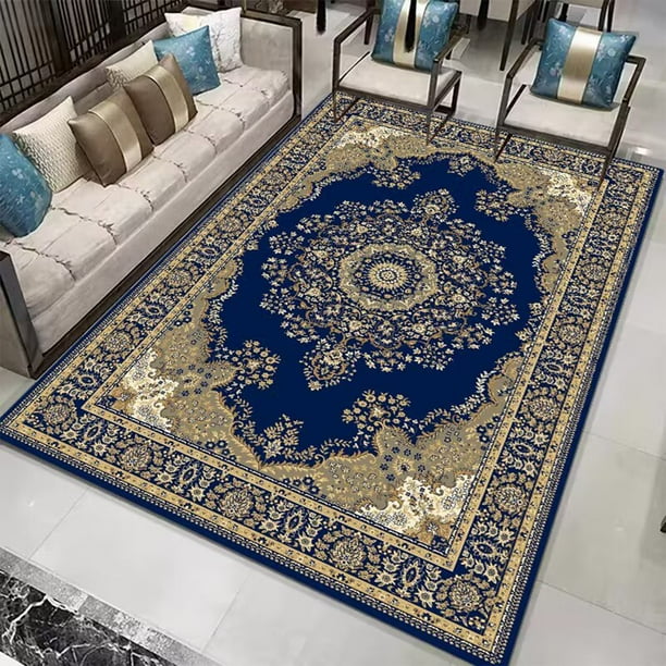 Fiudx Alfombra Bohemia Vintage Grande, Diseño Suave y Antideslizante, Lavable a Máquina, Ideal para Sala de Estar y Dormitorio, Ideal Como Regalo de Decoración Del Hogar.