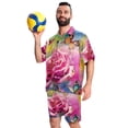 thumbnail image 6 of Men's Hawaiian Shirts and Shorts Set, Mens 2 Piece Short Set, Men Beach Outfits Sets, Pink Rose Butterfly Valentine, Men's Shirt and Short Sets, 6 of 6