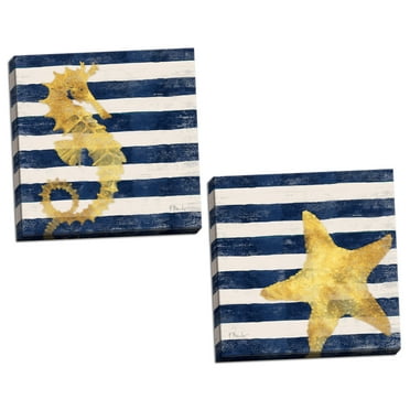 Gango Home Decor Modern Savvy Shore I & II by Paul Brent (Ready to Hang); Two 12x12in Hand-Stretched Canvases