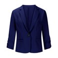 thumbnail image 6 of Mrat Blazers for Women Suit Jackets Dressy 3/4 Sleeve Blazer Business Casual Outfits for Work Fleece Water Proof Jackets for Lady S-260 Dark Blue L, 6 of 8