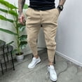 thumbnail image 2 of XIYON Mens Pants Men's Solid Casual Pants Skinny Work Pants Outdoor Trendy Long Pants Fitness Pants For Men, 2 of 8