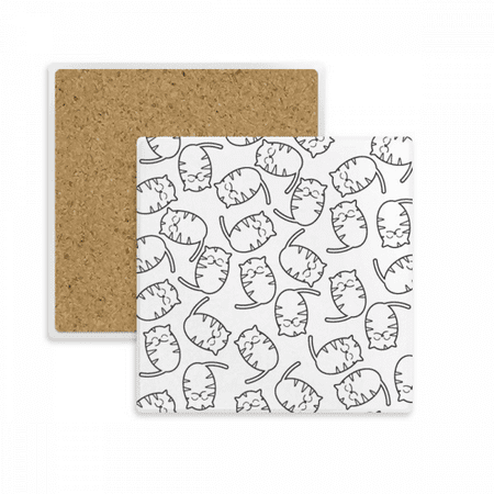 

Sling Cat Simple Protect Animal Square Coaster Cup Mat Mug Subplate Holder Insulation Stone
