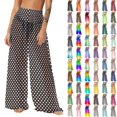 thumbnail image 1 of Pincandy Women See Through Sheer Mesh Pants Beach Swimsuit Bikini Bottom Cover up Party Club Elastic High Waist Wide Leg Pants, 1 of 7