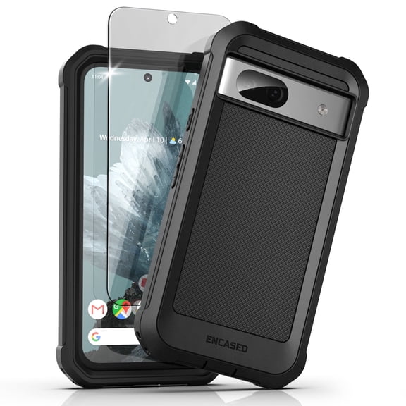 Encased Falcon Shield Case with Tempered Glass Screen Protector - Compatible with Google Pixel 8A