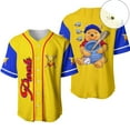 thumbnail image 1 of Winnie The Pooh Disney Cartoon Yellow Baseball Jersey Shirt, 1 of 1