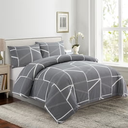 Eddie Bauer Queen Duvet Cover Set - Mountain Plaid Black, 100% Cotton Percale