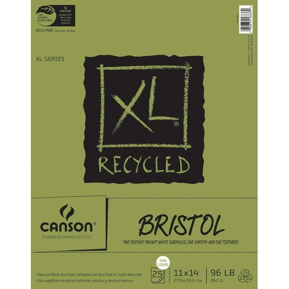 Canson XL Series Recycled Bristol Pad, 11"x14" Fold Over Bound