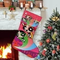 thumbnail image 1 of Las Chicas Superpoderosas Tema: Calcetines de Navidad, fino lino blanco para colgar en escaleras y chimenea, decoración navideña para el hogar, regalo de Navidad. 45cm × 32cm, 1 of 5