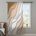thumbnail image 4 of Beige Ombre Sheer Curtains 54 Inches Long, Modern Geometric Abstract Cream Light Filering Curtains, Breathable Simi Curtain Privacy Drapes for Kitchen Bathroom Nursery Small Window Treatment, 4 of 9