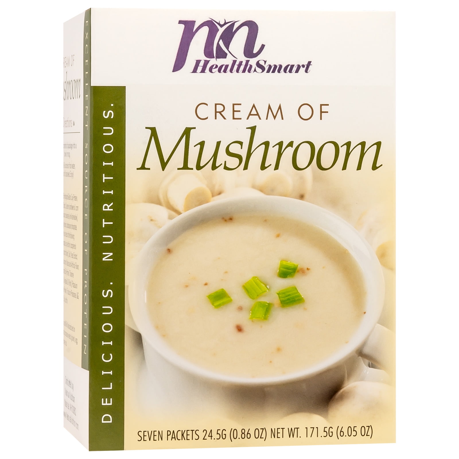 HealthSmart Cream of Mushroom High Protein Soup, Low Calorie, Low Carb