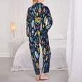 thumbnail image 6 of Goofa Colorful Space Printed Women’s 2 Piece Pajama Set Super,Pajamas Women's Long Sleeve Sleepwear Soft Button Down Loungewear Pjs Lounge Set Nightwear-, 6 of 9