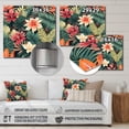 thumbnail image 4 of Designart "Florals with Palm Leaves in Jungle Pattern III" Landscapes Wall Art - Tropical Pink Jungle Hallway Wall Art Decor, 4 of 6