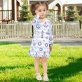 thumbnail image 5 of Girls' long-sleeved dress Anchor and Lighthouse Girls' A-line dress with ribbed cuffs Soft and comfortable, 5 of 6
