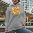 thumbnail image 2 of Stay Weird with Retro Wavy Smiling Faces Art Merch Gift, Heather Grey Hooded Sweatshirt or Hoodie, 2XL, 2 of 5