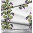 thumbnail image 2 of Soimoi Polyester Crepe Fabric Leaves & Floral Block Print Fabric by Yard 52 Inch Wide, 2 of 3