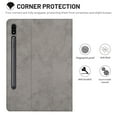 thumbnail image 6 of Dteck Case for Galaxy Tab S7 FE/S8 Plus/S7 Plus 12.4 Inch, Premium PU Leather Multiple Viewing Angles Folding Stand Cover with Pen Holder Auto Wake Sleep for Samsung Tab S7 FE 2021/S8+ 2022/S7+, Gray, 6 of 6