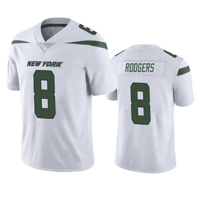Jets Jersey Embroidered Football Uniform Jets 2# #17 Adams 8# Rodgers 20# Replica Player Name Jersey