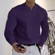 thumbnail image 2 of Men's Casual Solid Color V-Neck Gentleman's Business Long Sleeve T-Shirt XL, 2 of 5