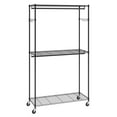 thumbnail image 1 of VEVOR Heavy Duty Clothes Rack, Rolling Clothing Garment Rack with 3 Storage Tiers, 2 Rods and 2 Pairs Side Hooks, Adjustable Height Clothing Rack Closet for Hanging Clothes, 400 Lbs Load Capacity, 1 of 9