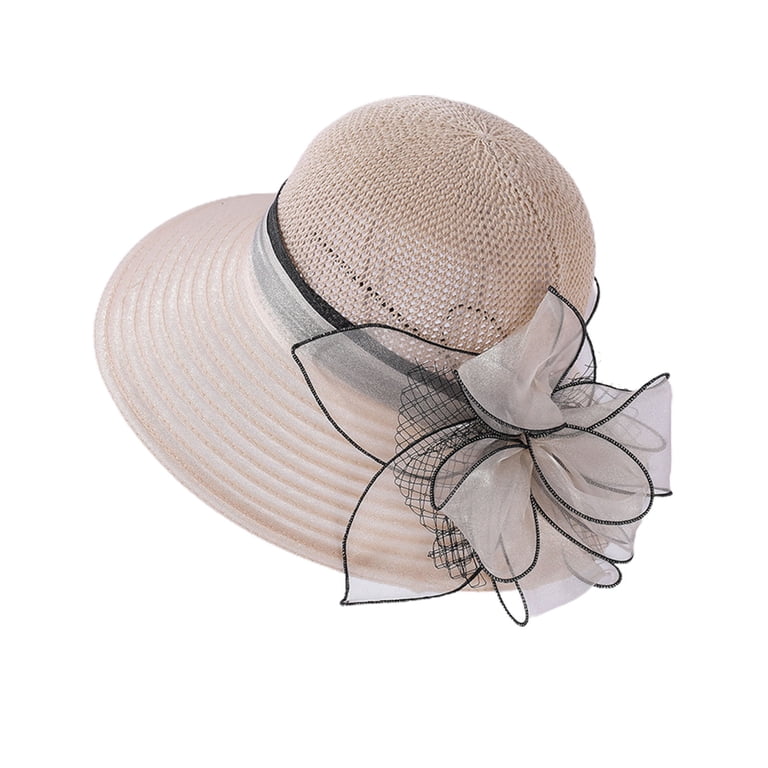 Travelwant Fashion Flower Lace Ribbon Wide Brim Caps Summer Beach
