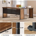 thumbnail image 7 of Tribesigns 63" L-Shaped Computer Desk, Modern Wooden Executive Desk for Home Office, Walnut, 7 of 7