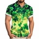 thumbnail image 1 of Ceisia Men's St. Patrick's Day Short Sleeve Shirt Clover Print Regular Straight Fit Green Turn-Down Collar Spring Summer Shirt Gift, 1 of 6