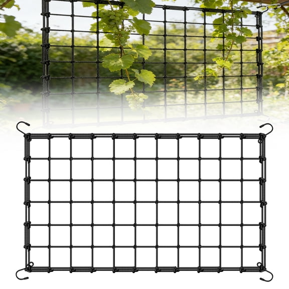 Lingsida 2x4ft Trellis Net for Grow Tent, Elastic Trellis Net with Hooks for Climbing Plants, Vegetables, Fruits, Stretchy Scrog Net for Garden Outdoor Indoor Plant