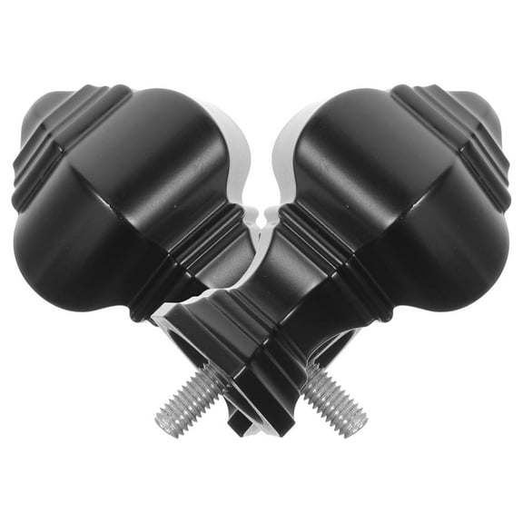 BESTYASH 2Pcs Matte Black Curtain Rod Finials Ends Only Plastic Decorative Caps