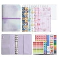 thumbnail image 2 of UttpKLBx Aesthetic Office Supplies A6 Gradient Binding Macaron Binder Ledger Notebook Leather Binder Cash Budget Book for Work & School (Purple), 2 of 9