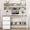 Grey, variant on Catrimown White Desk with Hutch, 55 Inch Modern Computer Desk with 3 Drawers & Storage Shelves, Study Writing Desk with Adjustable Feet, Space Saving Workstation for Bedroom & Small Home Spaces