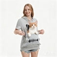 thumbnail image 2 of Kangaroo Pouch Short Sleeve Hoodie for Women Oversized Dog Pouch Sweatshirts Pet Carrier Pullover, 2 of 9