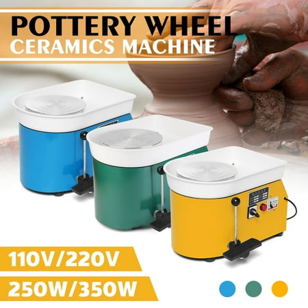 110V Electric Pottery Wheel Machine Ceramic Work Clay Art Craft DIY 250W Yellow Green